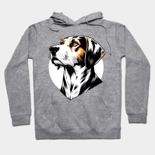 Stunning and Cool American Foxhound Monochrome and Gold Portrait for Father's Day Hoodie